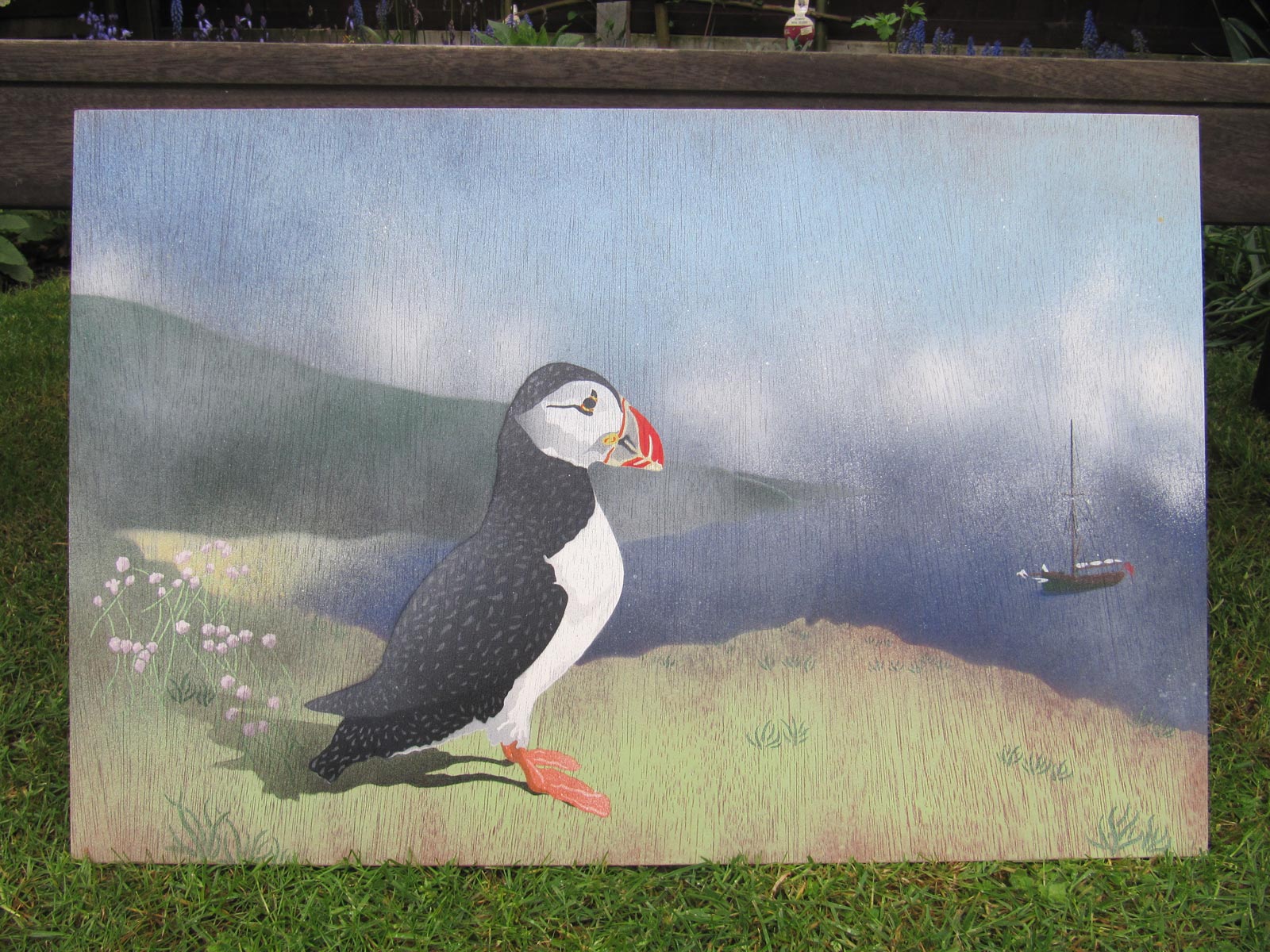 Puffin on Mingulay stencil